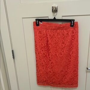 Elegant Coral Lace Skirt
